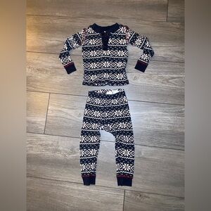 EUC 100% Cotton HA Hanna Andersson Snowflake Thermal Pajamas